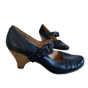 Saks 5th Avenue Mary Jane Shoes Women 9 Black Leather Round Toe Academia Retro